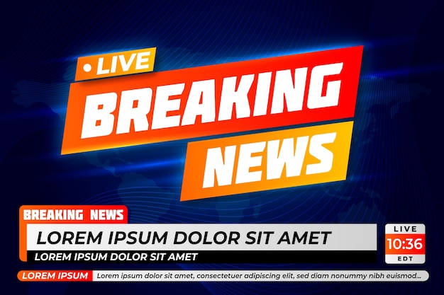 Free vector template design live breaking news