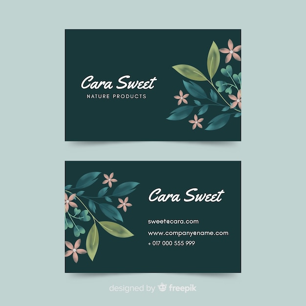 Template elegant floral business card