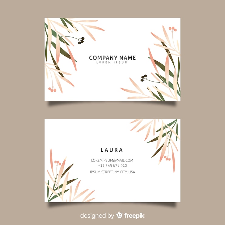Free Vector template elegant floral business card