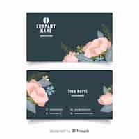 Free vector template elegant floral business card