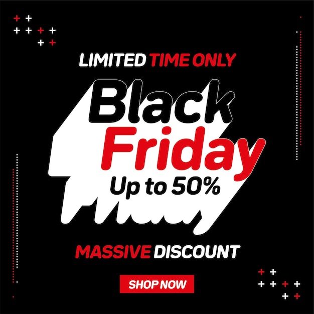 Free vector template feed black friday massive discount