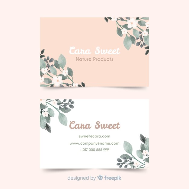 Template floral business card