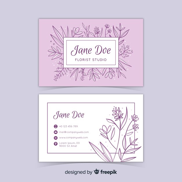 Template floral elegant business card