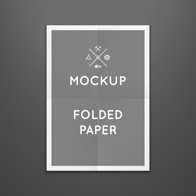 template of folded poster, placed in interior