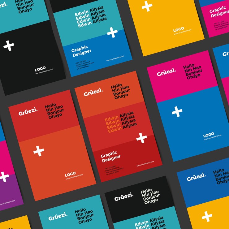 Free Vector template funny graphic designer business card