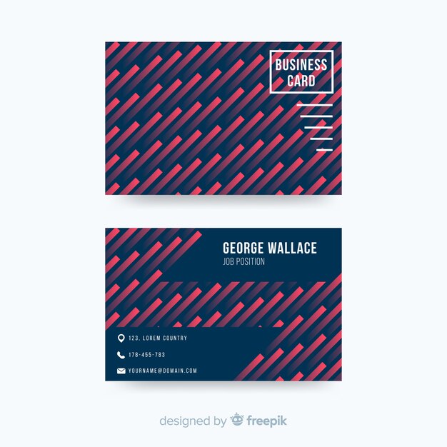 Free vector template geometric abstract business card