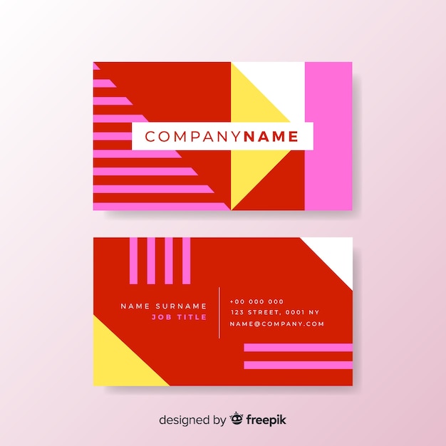 Template geometric abstract business card