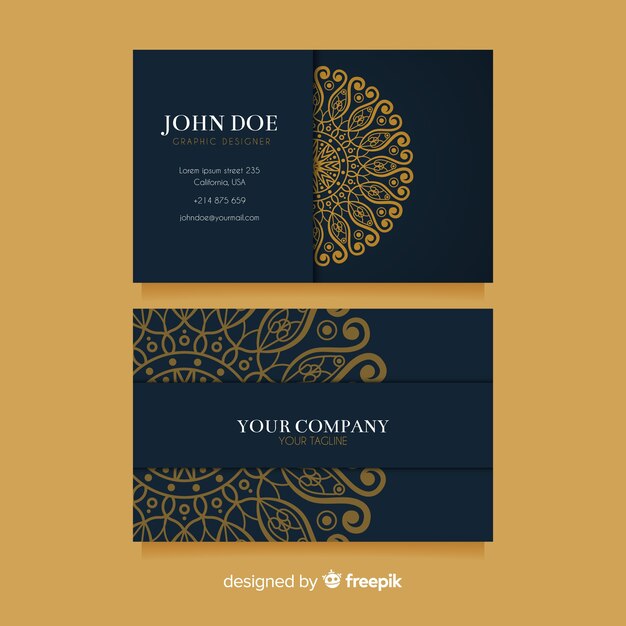 Template golden ornamental business card