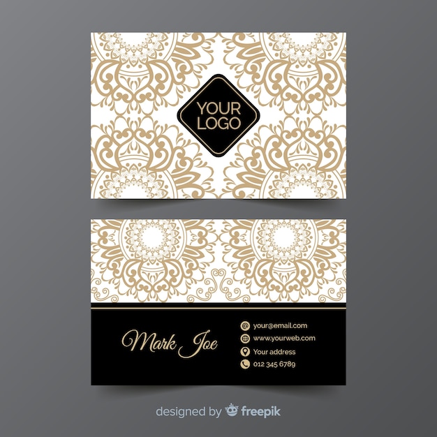 Template golden ornamental business card