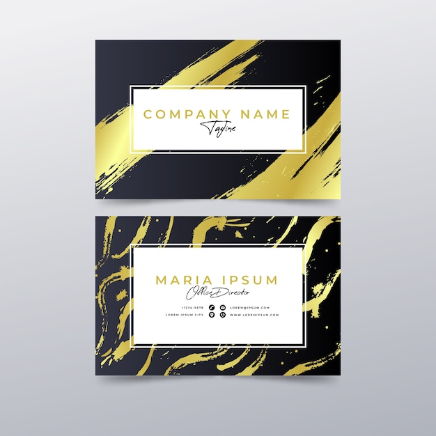 Template golden stains business card