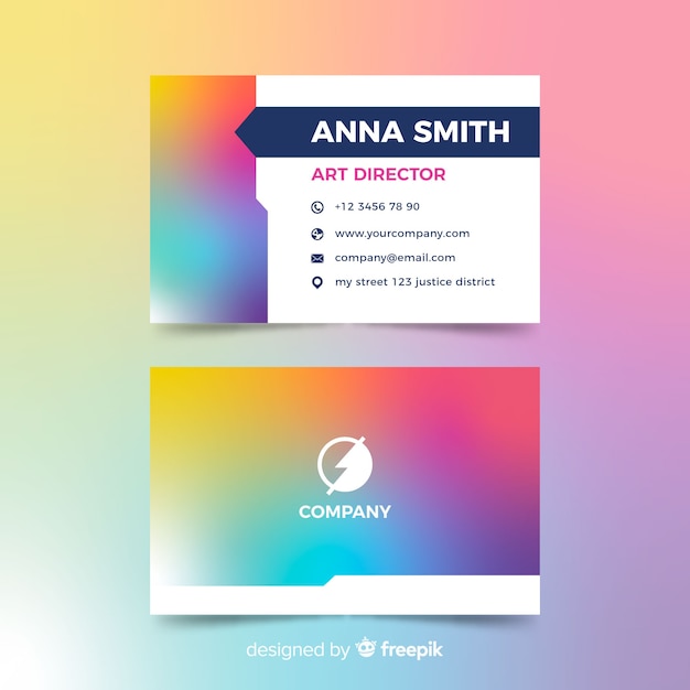 Free vector template gradient business card