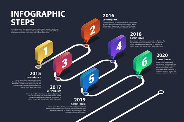 Free vector template gradient timeline infographic