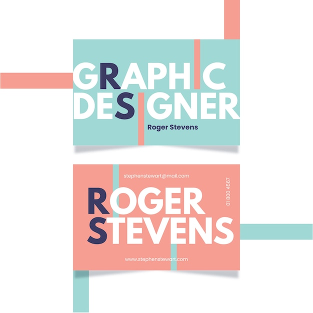 Free vector template graphic designer funny business card