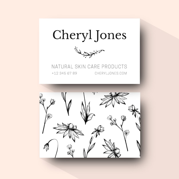 Free vector template hand-drawn realistic business card