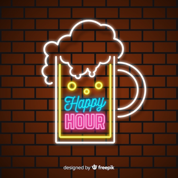 Free vector template for happy hour sales offer