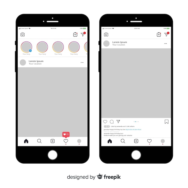 免费矢量模板instagram相框的智能手机