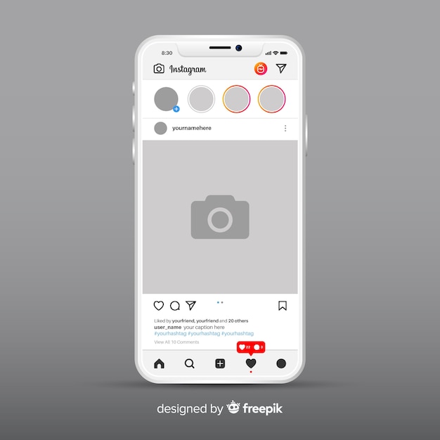 Шаблон фоторамки instagram на смартфоне