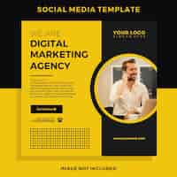 Free vector template instagram post busines