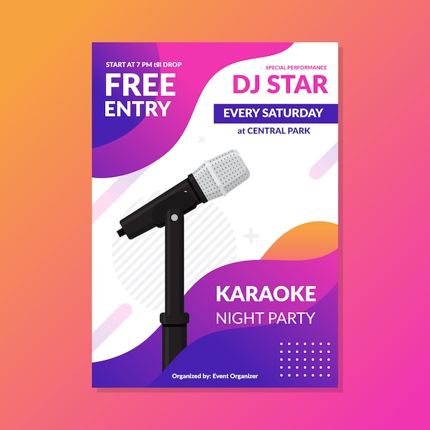 Free vector template karaoke abstract poster