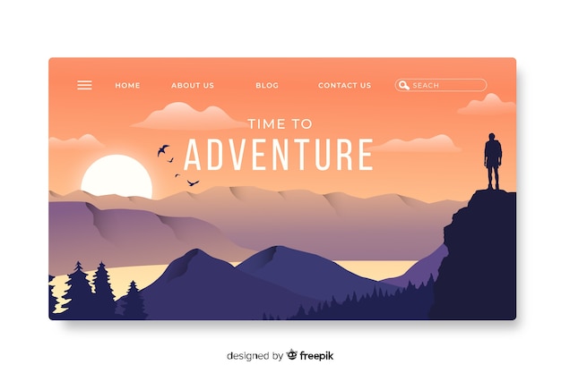 Template landing page adventure