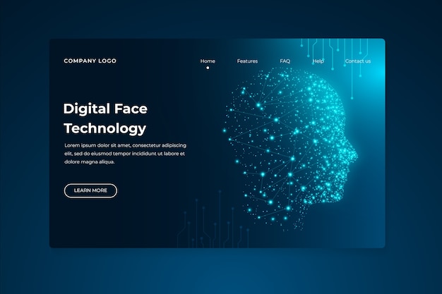 Free vector template landing page artificial intelligence