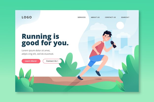 Template landing page outdoor sport