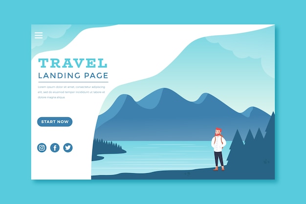 Template landing page travel