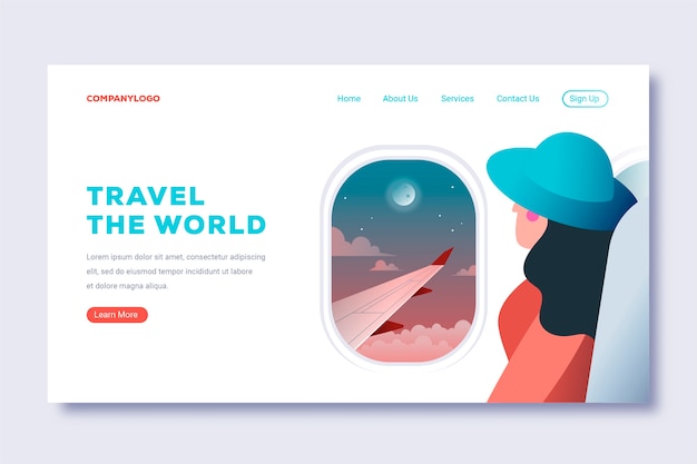 Template landing page travel