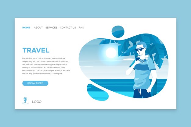 Template landing page travel