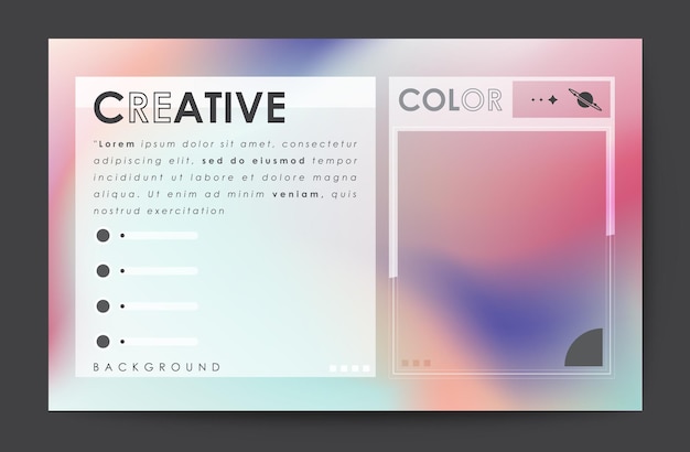 Template layout design with cover page shades of red gradient background pattern