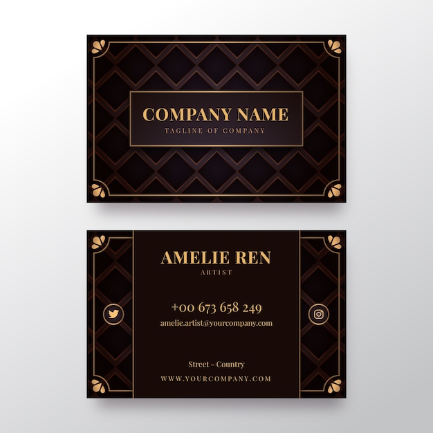 Free vector template luxury business card