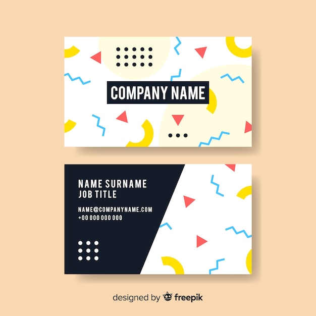 Free vector template of memphis business card