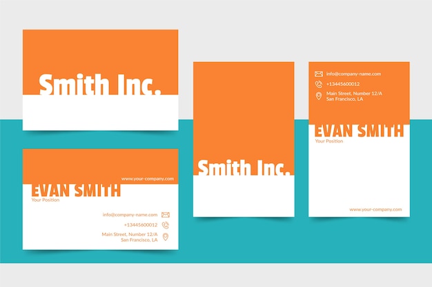 Free vector template minimal colorful business card