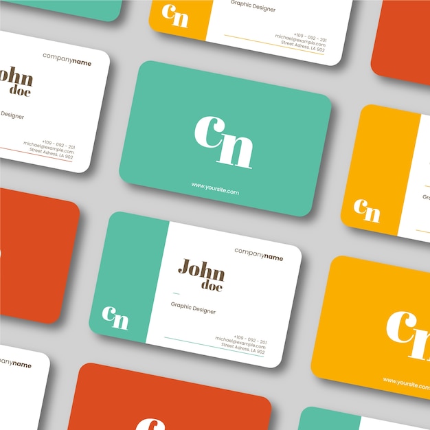 Free vector template minimal colorful business card