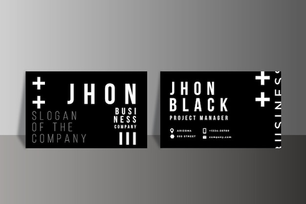 Template for monochrome business cards