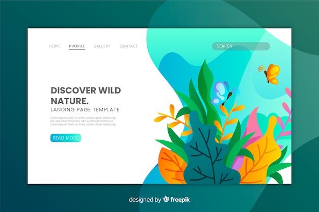 Template of nature landing page