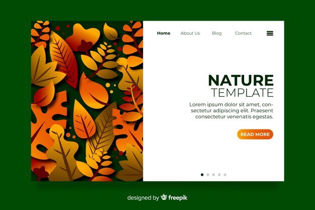 Template of nature landing page