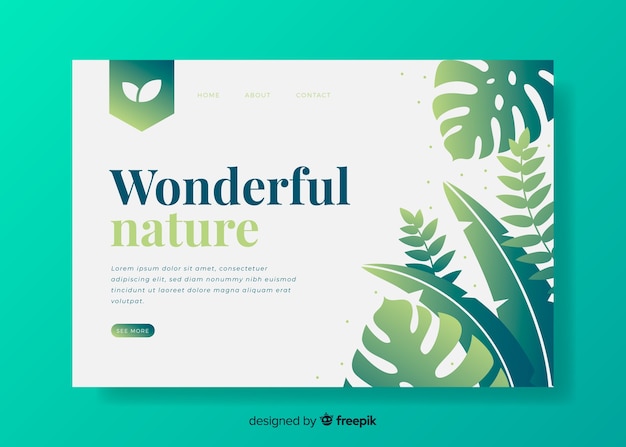 Template of nature landing page