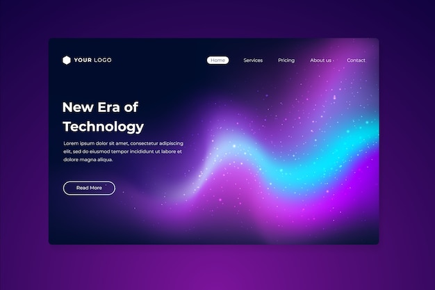 Template northern lights landing page