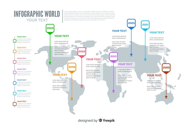 Шаблон карты мира инфографики