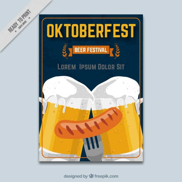 Vettore gratuito modello di brochure festival di oktoberfest