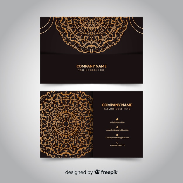 Template ornamental golden business card