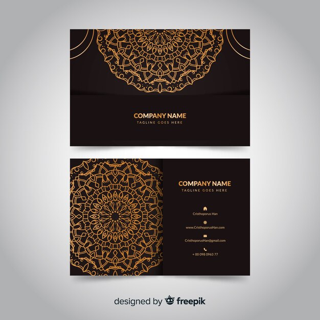 Template ornamental golden business card