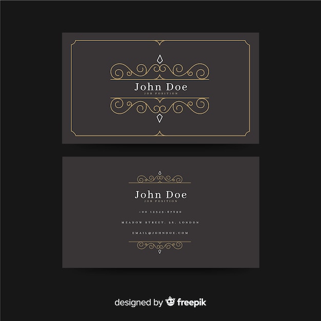 Template ornamental golden business card