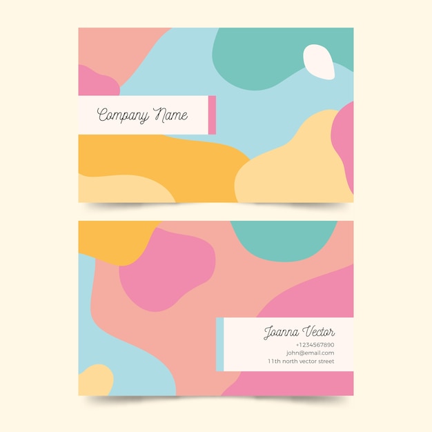 Template pastel-colored stains abstract business card