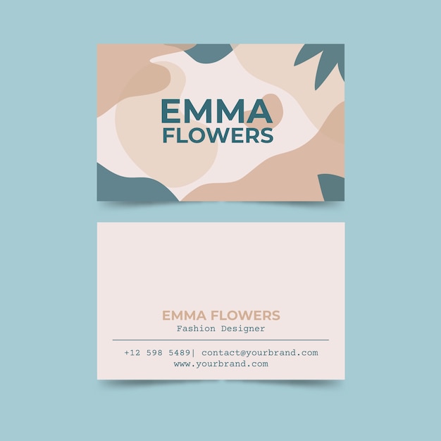 Free vector template pastel-colored stains abstract business card