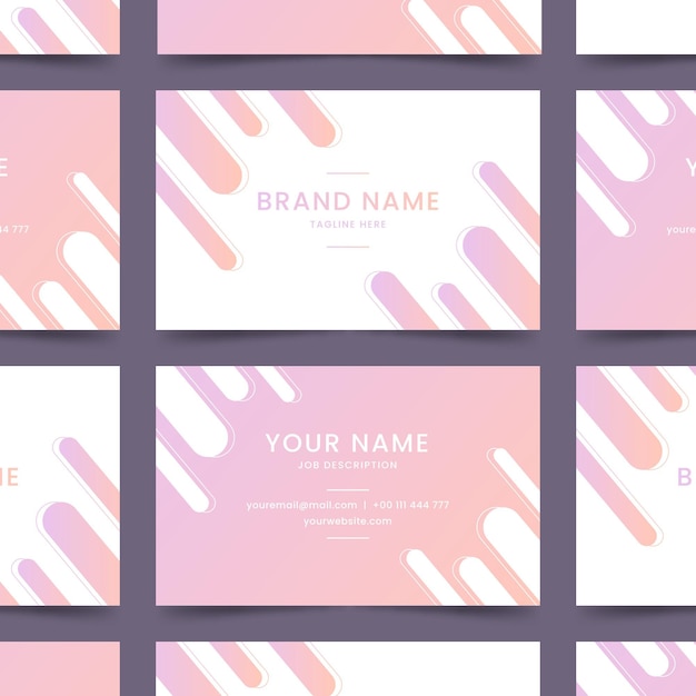 Free vector template for pastel gradient business cards