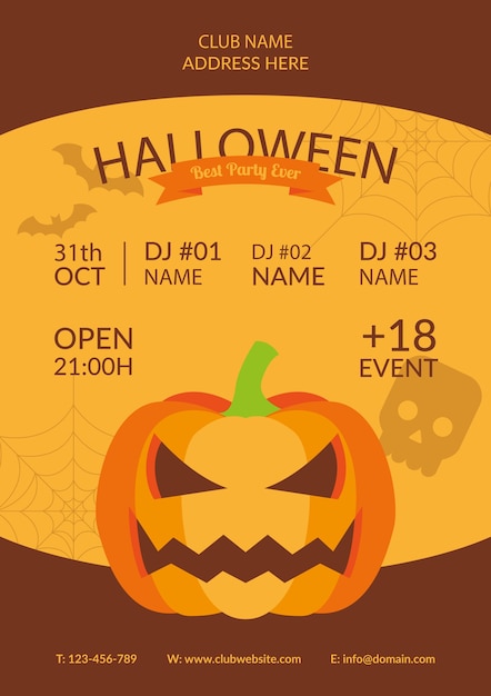 Template poster of halloween party