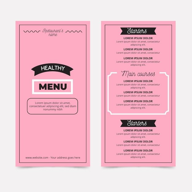 Free vector template for restaurant menu style