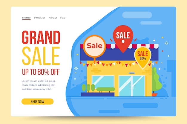 Free vector template sales abstract landing page